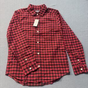 The Children's Place Dad Matching Short Sleeve‎ Plaid Shirt Boy's Sz L Brand New